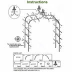 Thick Gothic Pointed Metal Garden Arch Rust-Proof for Climbing Vines Roses