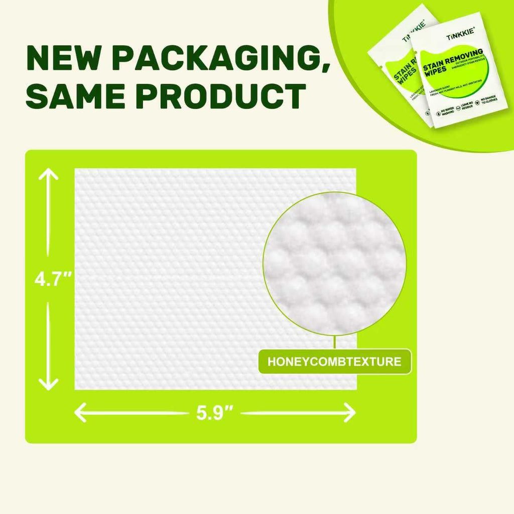 TiNKKiE 200 Pack Stain Remover Wipes for Clothes & Fabric – Instant Clothing Stain Remover for Shoes, Shirts & Jackets, Individually Wrapped Portable Wipes for Travel & On-the-Go Cleaning