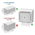 QWORK Wall Mount Paper Towel Dispenser 2 Pack – Tri-Fold Holder with Lock for Bathroom, Kitchen & Office