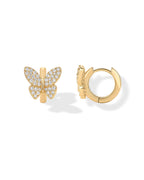 PAVOI Huggie Earrings, 14K Gold Plated, Yellow Gold, Size 14.5 Millimeters