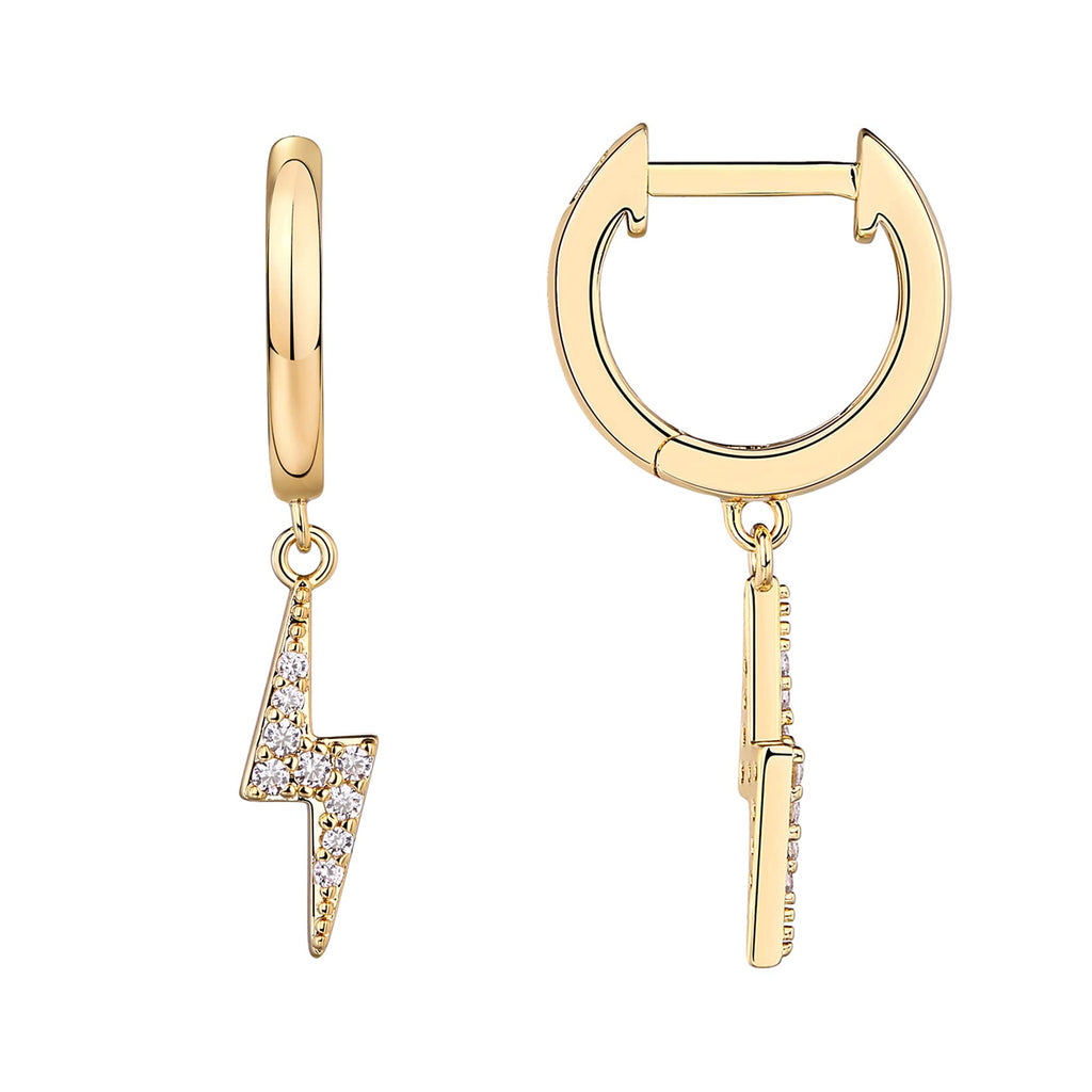 PAVOI Dainty Huggie Earrings, 925 Silver, Yellow Gold, Size 13 Millimeters