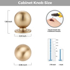 Ravinte Decor Cabinet Knobs, Round Dresser Knobs, Ball Kitchen Cabinet Hardware, 0.95" Diameter (Champagne Bronze, 12 Pack)
