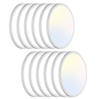 libtit 13 Inch Led Flush Mount Ceiling Light Fixtures,3200lm 28W 3 Color 3000K 4500K 6000K Selectable, Low Profile Thin Surface Mount Lighting Fixture for Bathroom Kitchen Office (White, 12 Pack)