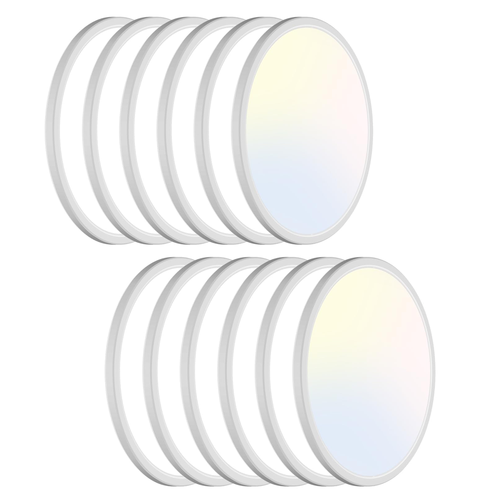 libtit 13 Inch Led Flush Mount Ceiling Light Fixtures,3200lm 28W 3 Color 3000K 4500K 6000K Selectable, Low Profile Thin Surface Mount Lighting Fixture for Bathroom Kitchen Office (White, 12 Pack)