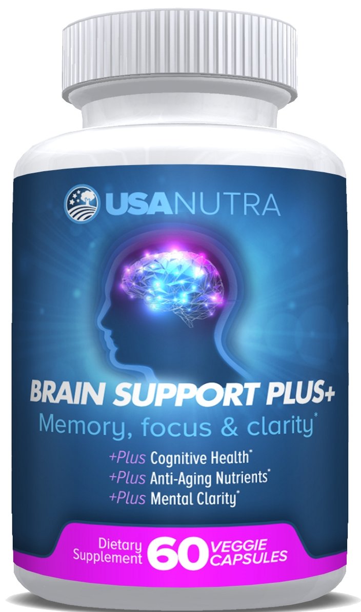 USANUTRA Brain Support Plus for Memory and Focus, Supports Healthy Short Term and Long Term Memory, 1000mg per Day, Made in the USA