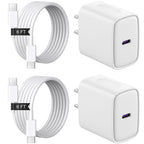 iPhone Duo 18 17 16 15 Charger 2+2Pack USB C Charger Block with 6FT Cable