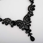 CSY Elegant Costume Jewelry Sets for Wedding Party Prom (Black)