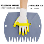 Jardineer Leaf Scoops Hand Rake, Lightweight Leaf Grabber,Grey Leaf Collector, Leaf Picker Upper for Leaves, Grass, Lawn Clippings, Twigs or Debris (2 Pack)