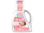 Dreft Stage 1 Newborn Baby Liquid Laundry Detergent, Gentle on Sensitive Skin, HE Compatible, 64 loads