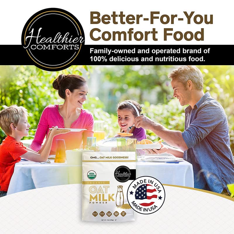 Oat Milk Powder 7oz - Natural and Plant Based Milk with a Clean Formula - Gluten-Free, Vegan, USDA Organic Certified, Non-GMO, Dairy Free, and Lactose Free Milk Powder with No Refrigeration Required