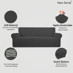 Easy-Going Stretch Couch Covers for Sofa Washable Large Dark Gray