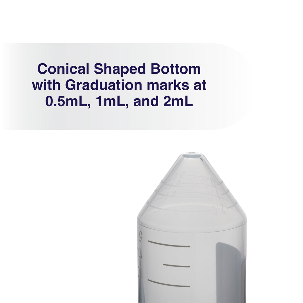 Kashi Scientific 50mL Screw-Cap Conical Centrifuge Tubes, Sterile Transparent Test Tubes with Printed Graduation and Write-on Spot [50mL, 50]