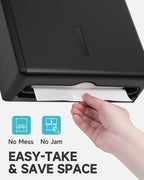 AIKE 400 Sheets Wall Mount Paper Towel Dispenser,Fit Multifold Paper,Black