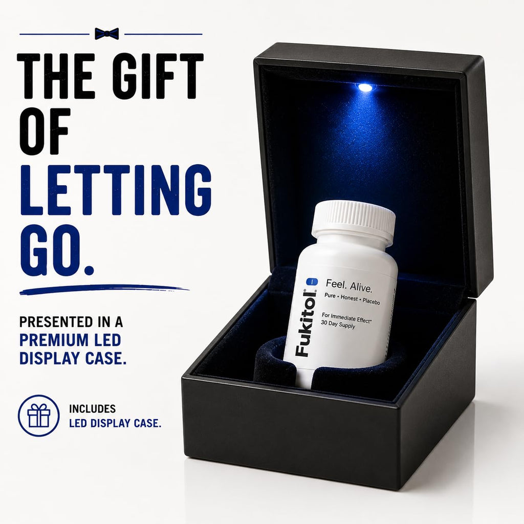 Fukitol™ Placebo Pills – The Gift of Letting Go – Funny Stress Relief Gag Gift (30 ct) – Unique Novelty Present for Birthdays, Father's Day, Holidays & White Elephant - Deluxe Edition