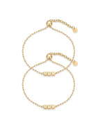 PAVOI Adjustable Bracelet Set, 14K Gold Plated, Yellow Gold