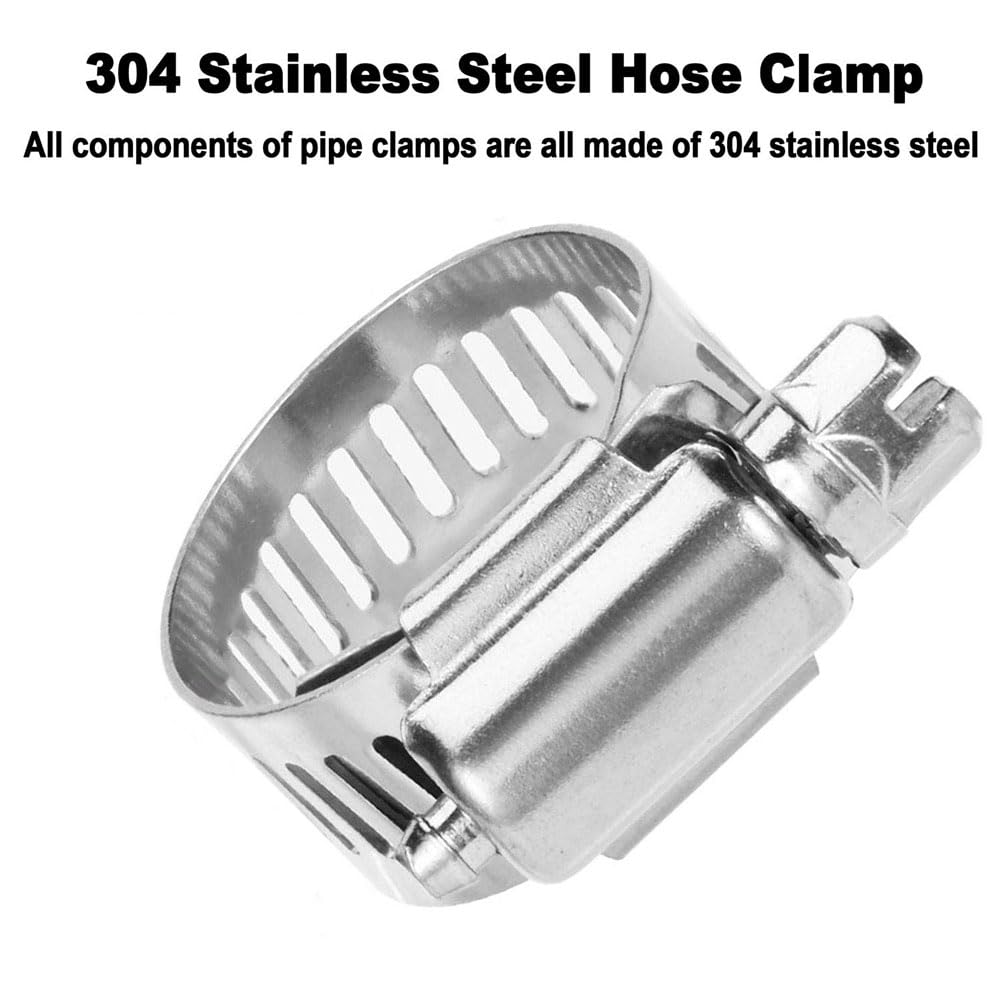 Da by 2 pcs 1/2" (12.5mm) Brass Tee Barb Fittings for 12.5mm ID Hose,6 pcs Stainless Steel Pipe Clamps,3 Way Union Intersection for Water/Fuel/Air(T)