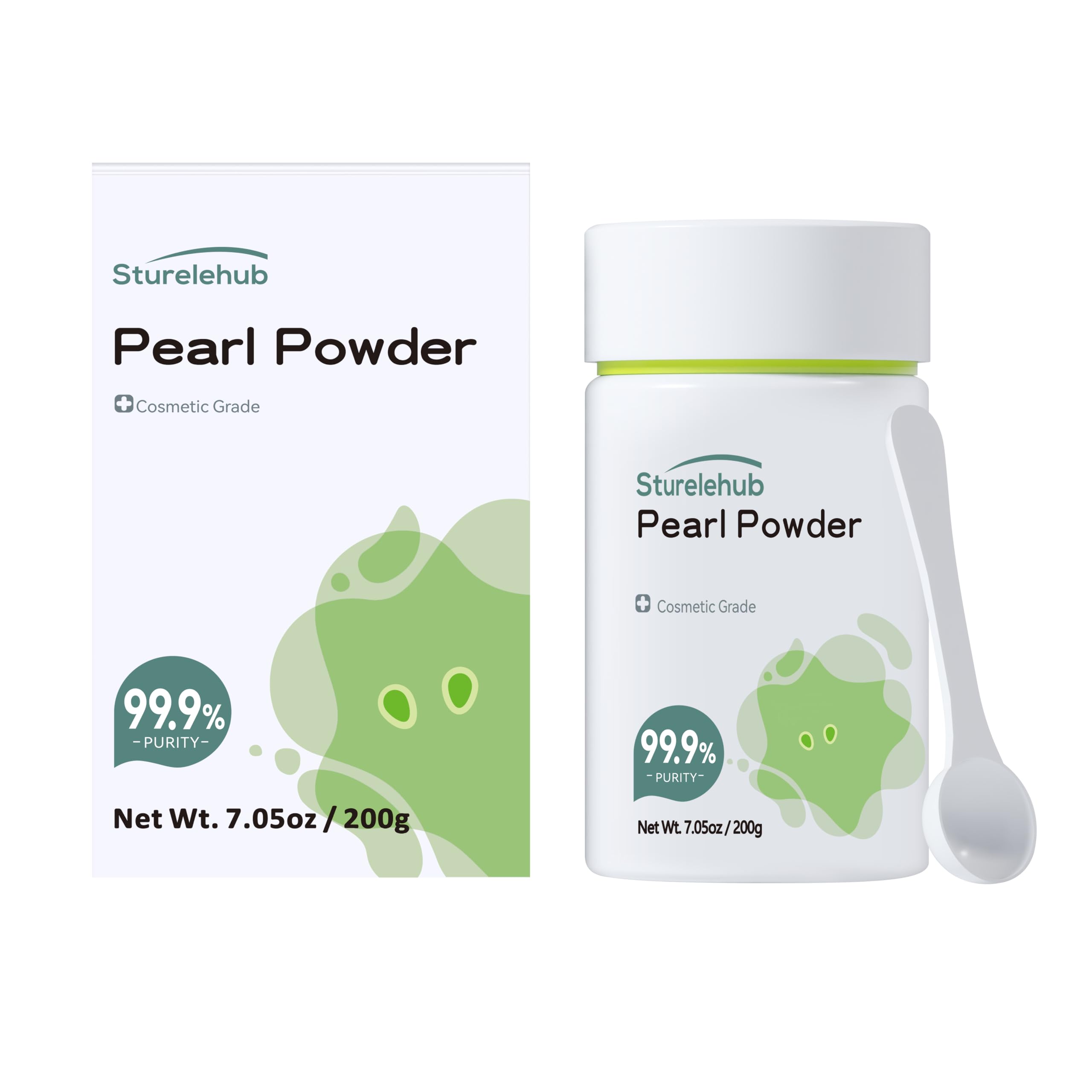 Sturelehub Pearl Powder Organic, for Face, 7.05OZ / 200g 99.9% Purity, Cosmetic Grade, for DIY Mask, Cream And Lotion, Organic Pearl Powder For Homemade Cosmetics