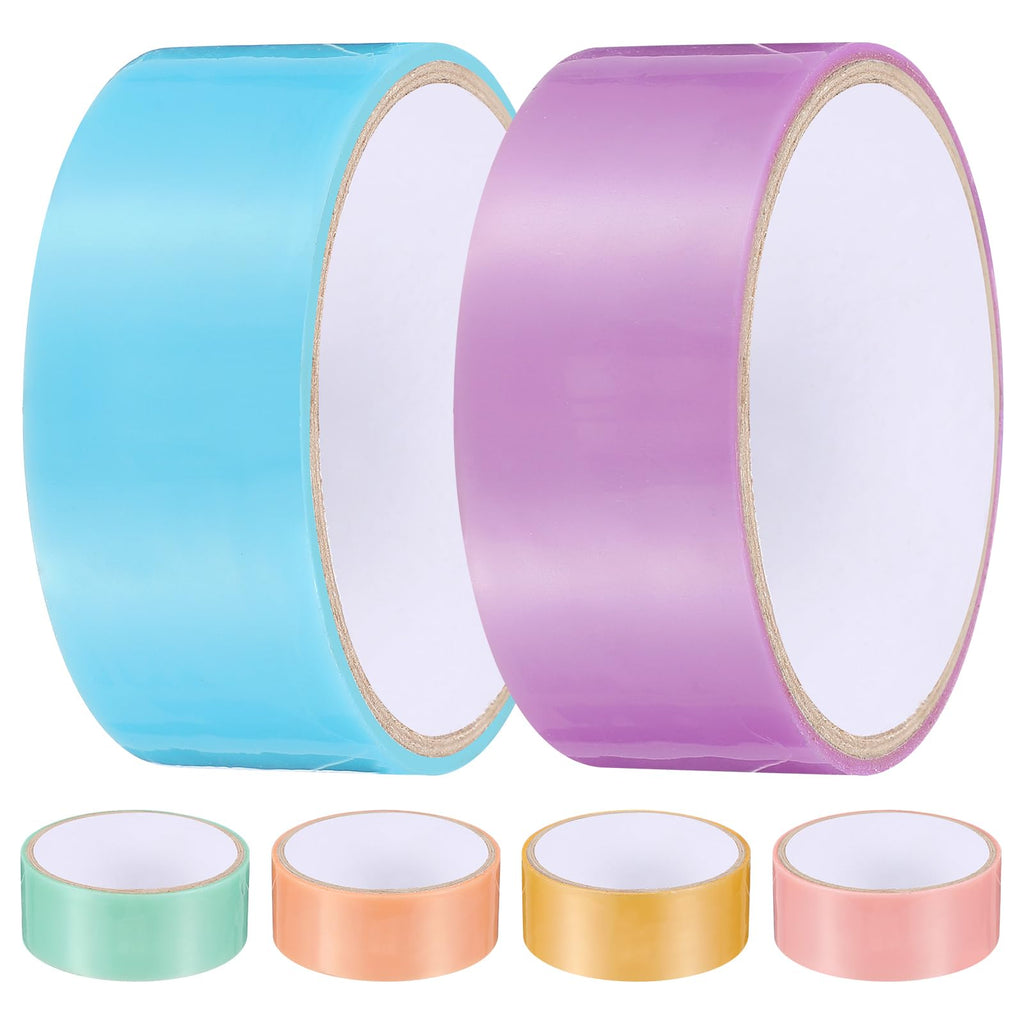 Toyvian 6 Rolls of Sticky Ball Tape Candy Color Decompression Adhesive Tape for Adults DIY Rainbow Ball Toy