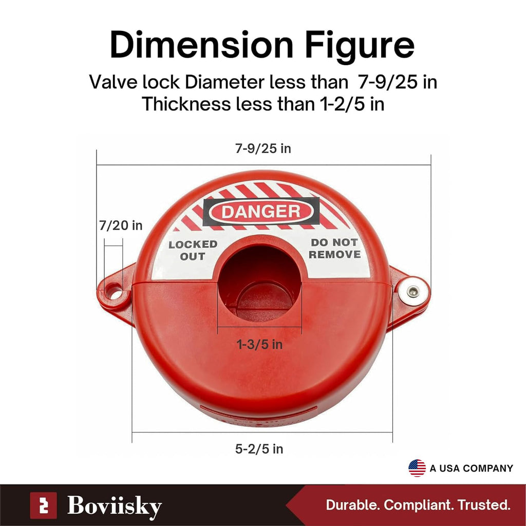 Boviisky Gate Valve Lockout with Safety Padlock, Big Size, 1 Set,2.5" to 5" in Dia Valve Handles,Outdoor Water Hose Bib Lock for Faoucet Locks,Propane Tank