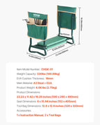 VEVOR Garden Kneeler and Seat Heavy Duty, Portable Garden Stool with 6'' EVA Kneeling Pad and 2 Tool Bags, Folding Garden Bench to Relieve Knee & Back Pain, Great Gifts for Seniors, Family Gardeners