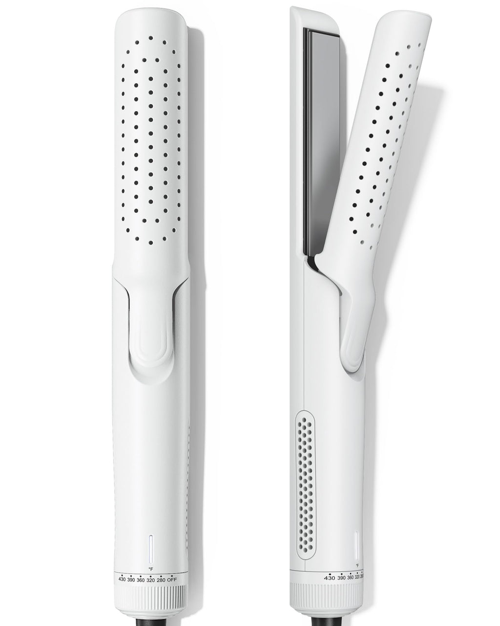 VAVOOV Pro Airflow Styler, Hair Straightener and Curler 2 in 1 with 360° Vented Cool Air for Long-Lasting Curls, 1 Inch Ceramic Flat Iron, Dual Voltage, White