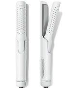 VAVOOV Pro Airflow Styler, Hair Straightener and Curler 2 in 1 with 360° Vented Cool Air for Long-Lasting Curls, 1 Inch Ceramic Flat Iron, Dual Voltage, White
