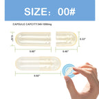 VGTPC Size 00 Empty Gelatin Capsules Separated - 5000 Count Clear Gel Pills DIY Caps Fillable Empty Pill Capsule Supplement Filling