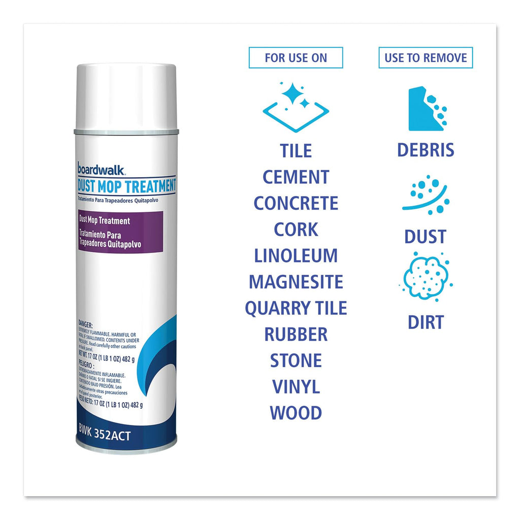 Boardwalk Dust Mop Treatment, 17 oz Aerosol Spray, Pine Scent