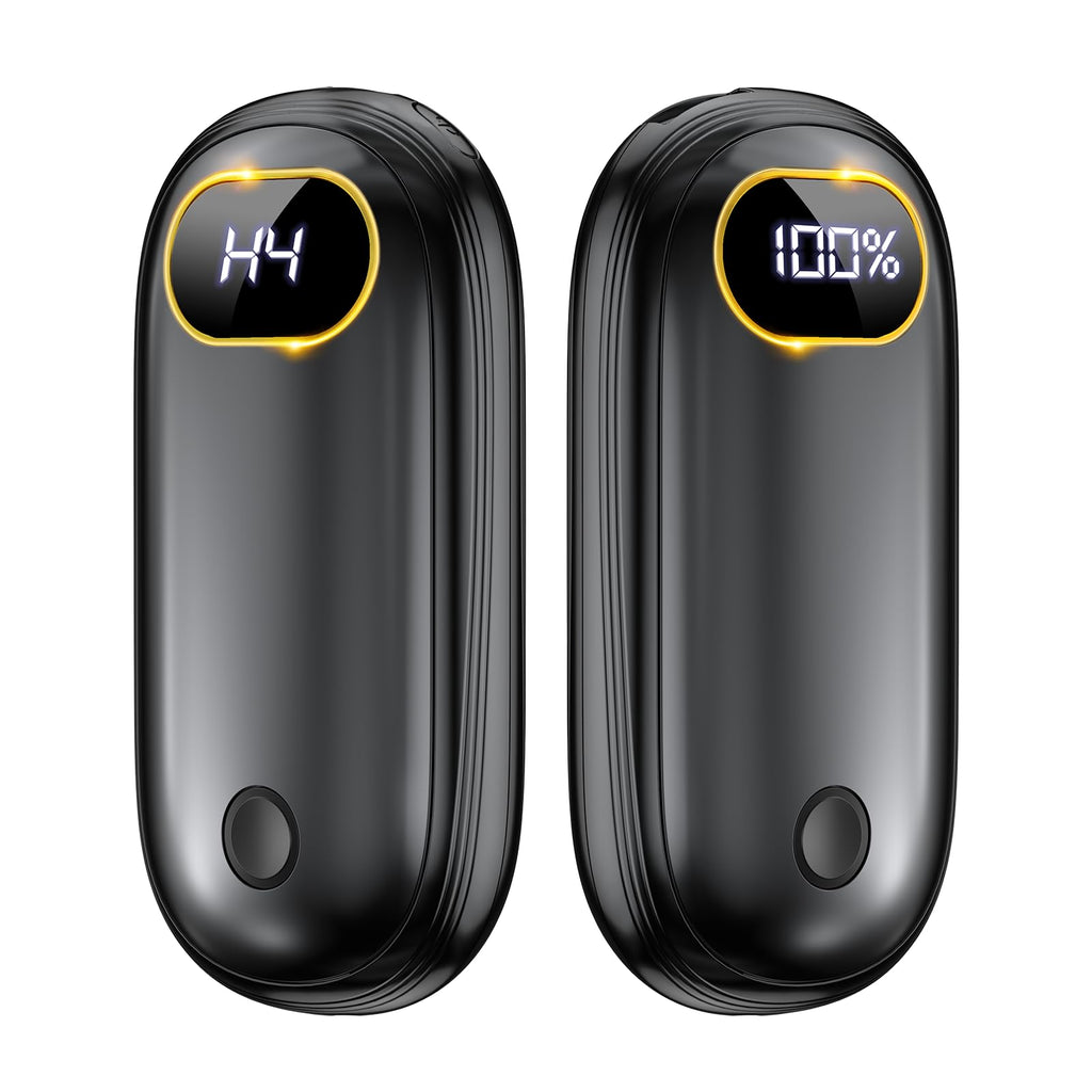 Hand Warmers Rechargeable - Electric Hand Warmers 2 Pack with Dual-Sided Heating for 15Hrs Warmth, LED Display & Flashlight, Hunting Essentials, Christmas Gifts for Man Women Raynauds Golf