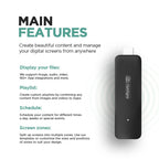 OptiSigns OptiStick Digital Signage Player - Android-Based 4K UHD HDMI Stick, Quad Core, WiFi/Ethernet, Remote Screen Management