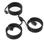 2 Way Power Extension Cord Splitter 30 Ft Total (18+6+6)-3 Prong 1 to 2 Extension Cord Cable Y Splitter-Outlet Adatper-SJTW Outdoor for Halloween Christmas Lighting Landscaping-16AWG 13A 125V-UL-1T2