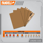 Fandeli 36027 220 Grit Multipurpose Sandpaper Sheets, 9" x 11", 25-Sheet