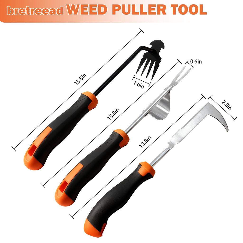 bretreead Weed Puller Tool, 2026 New Portable Hand Weeder Tool, Weeding Tool with Stainless Steel, Garden Tools for Plant & Weeding, Crack Weeder Crevice Tool, Weed Remover Tool for Farm & Backyard