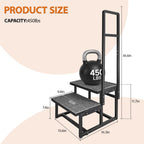 2-Step Stool with Handle for Elderly, Heavy Duty Non-Slip Step Stool for High Beds/Bathtub/Kitchen, Wide Anti-Slip Platform, Supports 450 lbs