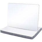 Skyygemm 12 Pack 17 x 25 Inch Greaseproof Rectangle Cake Boards Corrugated Single Wall Pad Half Sheet Cake Board Rectangular Scalloped Dessert Base for Pizza (White)
