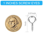 Aovchei 50pcs 304 Stainless Steel 1 Inches Eye Screws, Screw Hooks
