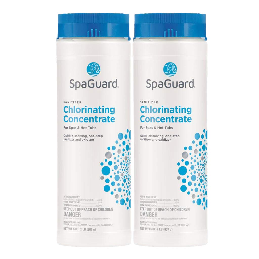 SpaGuard Spa Chlorinating Concentrate, 2 lb, Pack of 2, Advanced Spa Water Treatment for Hot Tubs and Spas, Quick Dissolving Oxidizer