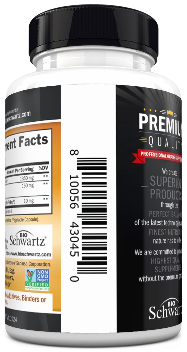 Turmeric Curcumin with Black Pepper Extract 1500mg - High Absorption Ultra Potent Turmeric Supplement with 95% Curcuminoids and BioPerine - Non GMO Tumeric Capsules for Joint Support - 45 Capsules