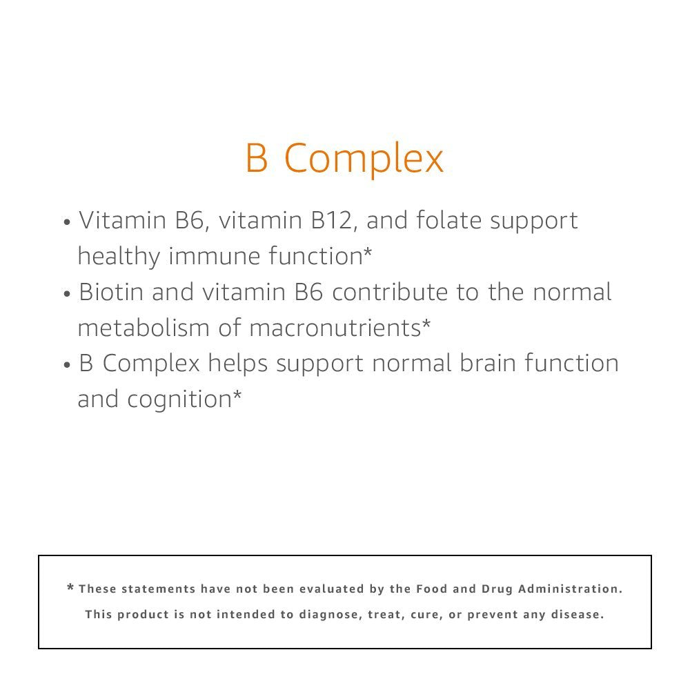 Amazon Elements B Complex, High Potency, 83% Whole Food Cultured, Supports Immune and Normal Energy Metabolism, Vegan, 2 Month Supply (Packaging May Vary),65 Capsules (Pack of 2)
