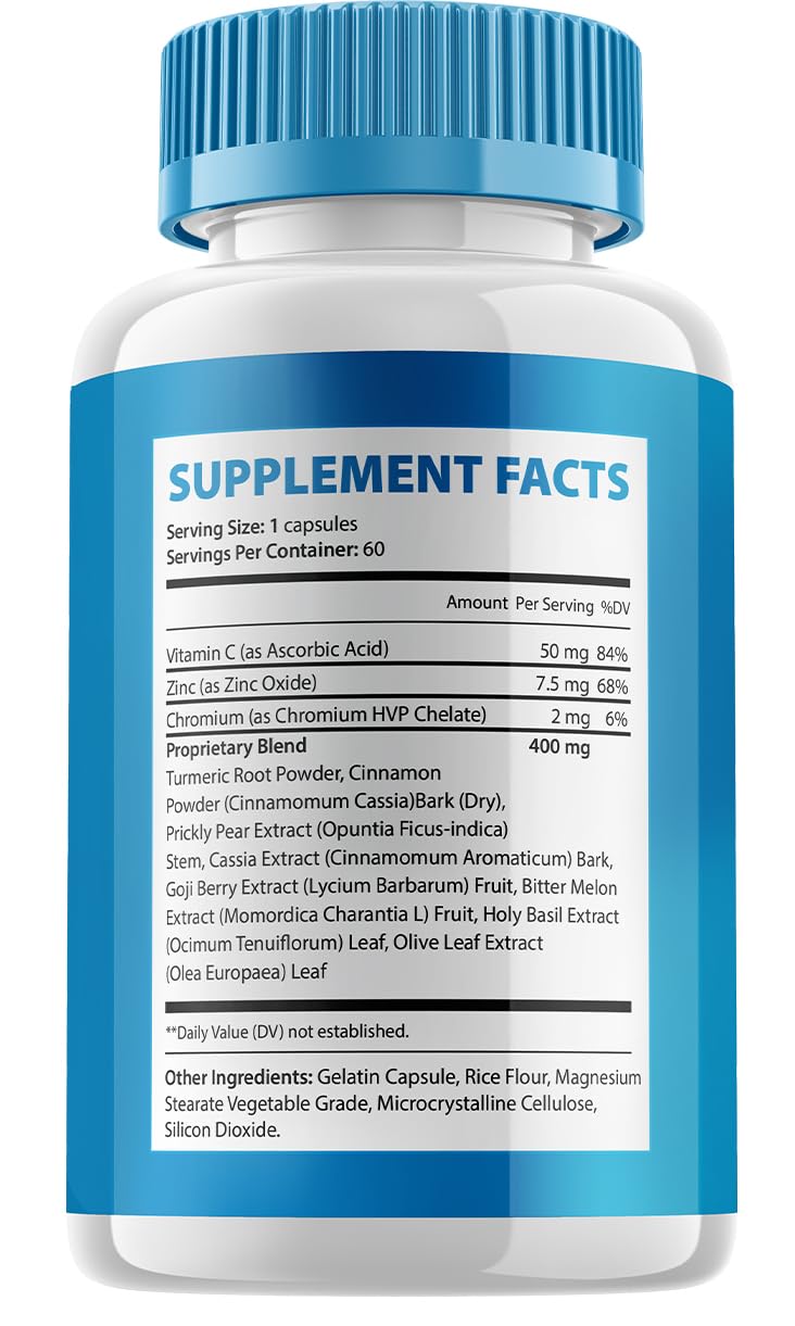 Glucea Metabolic Support - Glucea Support Supplement Pills, Glucea Advanced Formula Capsules Reviews (5 Pack - 300 Capsules)
