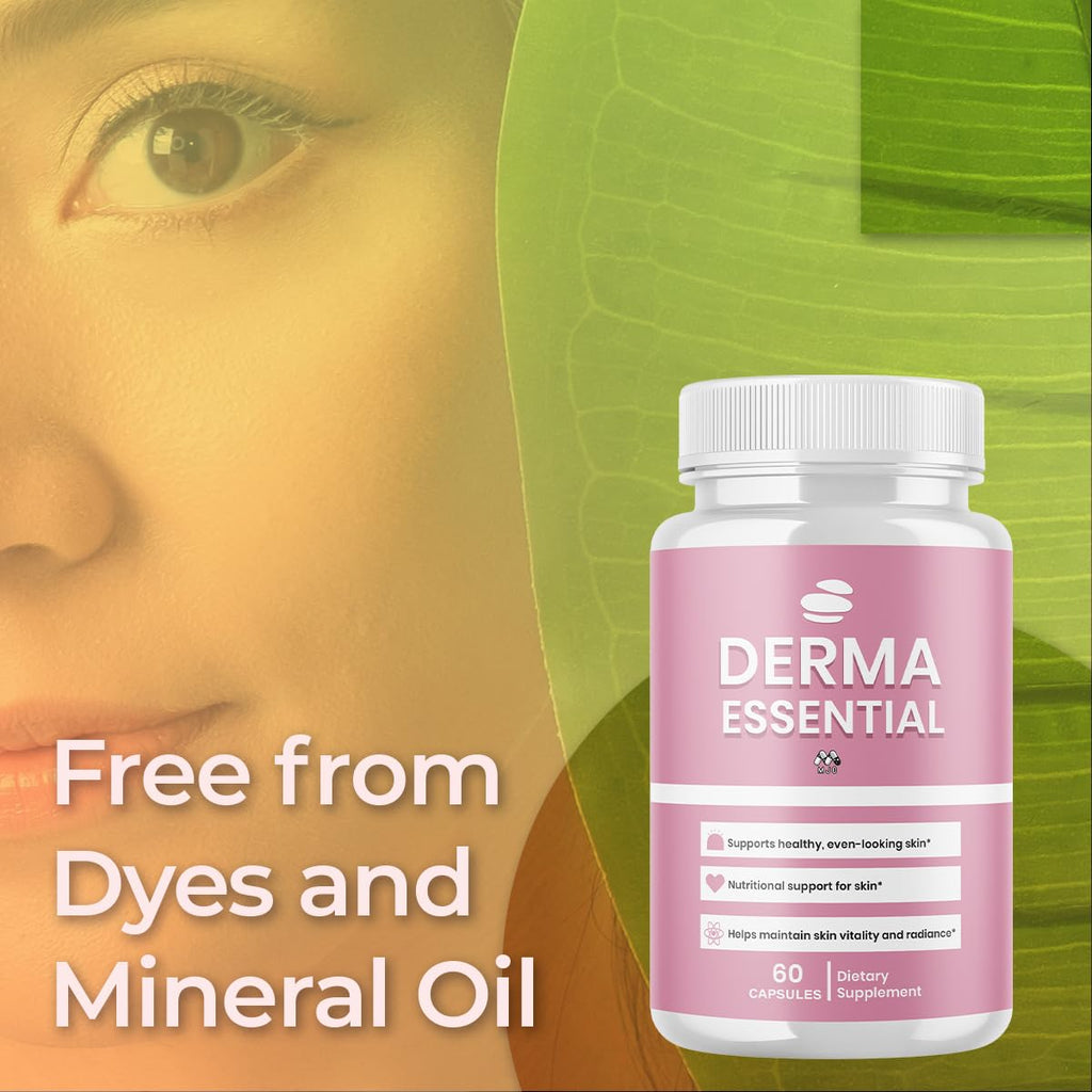 (3 Pack) Derma Essential Capsules, Official DermaEssential Pills with All Natural Ingredients, Advanced Probiotic Skin & Health Support, Maximum Strength Supplement for Overall Wellness (180 Capsules)