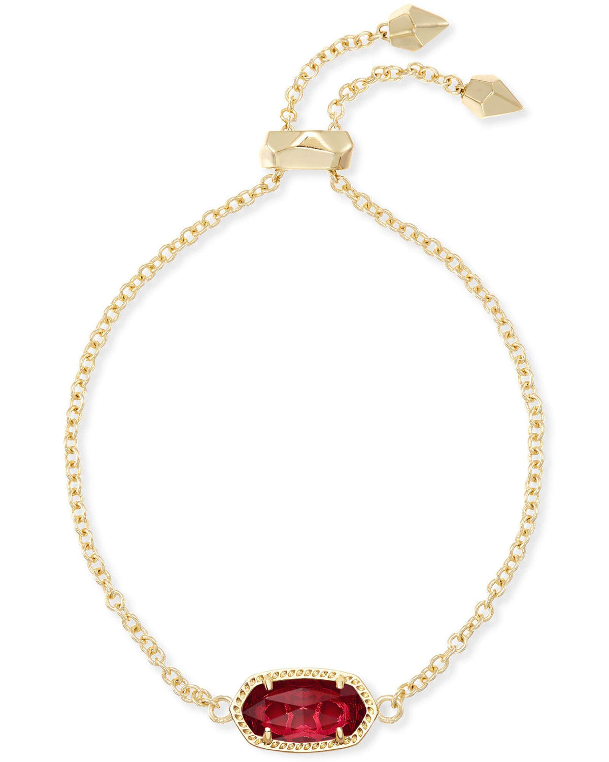 Kendra Scott Elaina Link Chain Bracelet for Women, Dainty Fashion Jewelry, 14k Gold-Plated Brass, Berry Clear Glass