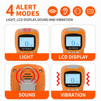 Sooguard H2S Monitor, Clip Single Gas H2S Monitor, 0~100ppm High-PrecisionH2S Gas Detector, Adjustable Alarm Range, 3 Alarm Modes, Explosion-Proof Safety, for Various Working environments (Orange)
