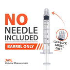 Easy Touch Luer-Lock Syringe Barrel, 3ML Syringe, Pack of 100
