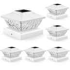 ENSLI Solar Post Cap Lights Outdoor 6 Pack, 2 Mode Bright Fence Post Solar Lights Outdoor Waterproof, Deck Fence Post Cap Light Solar Powered for 4x4 4.5x4.5 5x5 Posts in Garden Decor