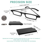 SKYOLUY Case Upgrade-Ultra-light and Thin Foldable Reading Glasses Folding Readers for Men Women Compact Portable Rectangle Eyewear Case (Black, 2.0)