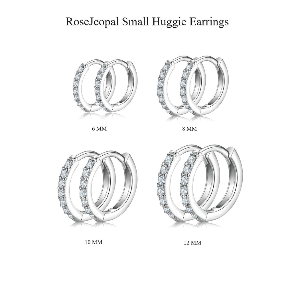 4 Pairs 925 Sterling Silver Small Hoop Earrings for Women Men 6 8 10 12mm