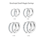 4 Pairs 925 Sterling Silver Small Hoop Earrings for Women Men 6 8 10 12mm