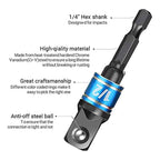 17pcs Flexible Drill Bit Extension, Include 3pcs Impact Socket Adapter 2pcs Hex Shank 105° Right Angle Drill Attachment 10 Short Screwdriver Bits Bendable Drill Bit Extension and 90° Angled Bits