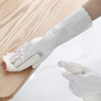 Bamllum Rubber Cleaning Gloves - 3 Pairs Latex Free Kitchen Cleaning Gloves with Cotton Liner- Household Dishwashing Gloves, Non- Slip Waterproof (Medium, Blue+Pink+White) (Pack of 2)